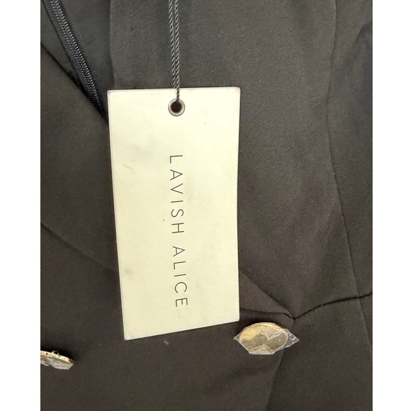 Lavish Alice Womens Black Off Shoulder Blazer Romper Size US 8 NWT -BLK - Picture 9 of 13